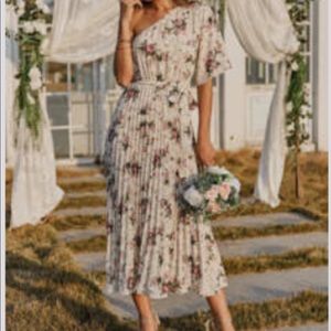 Half shoulder wedding guest dress